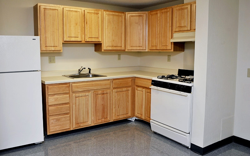 Aaron Briggs Manor unit kitchen