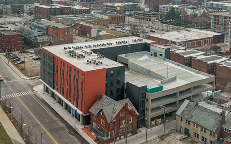 exterior & parking garage