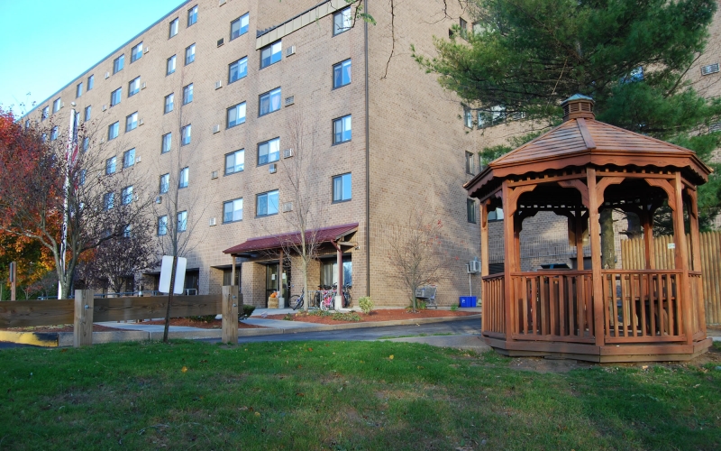 Hillcrest Village exterior and gazebo