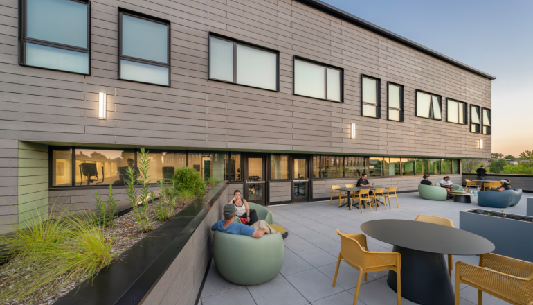 roof deck of Fifth City Commons