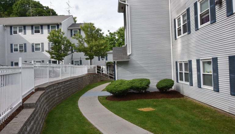Hillside Village exterior walkway