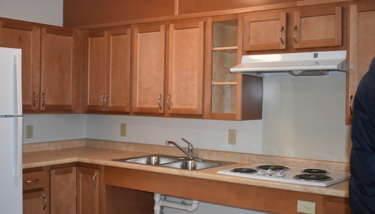 Tribune Apartments unit kitchen