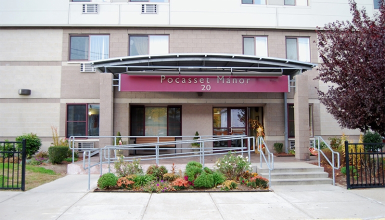 Pocasset Manor exterior entrance
