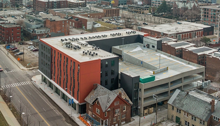 exterior & parking garage