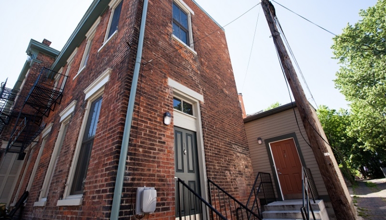 Brick building entrance