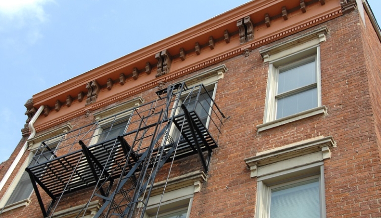 Wesley Estates exterior fire escape