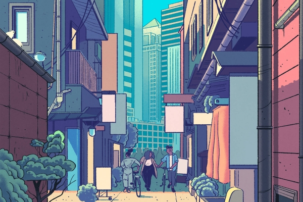animation of cityscape