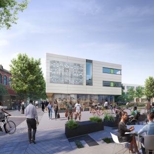 rendering of outdoor restaurant area
